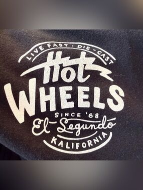 Hot Wheels Black Zip-Up Hoodie with Logo